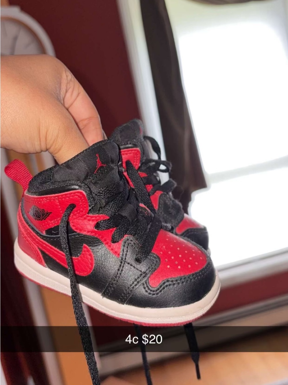 Air-inspired Toddler High-Top Sneakers in Black/Red